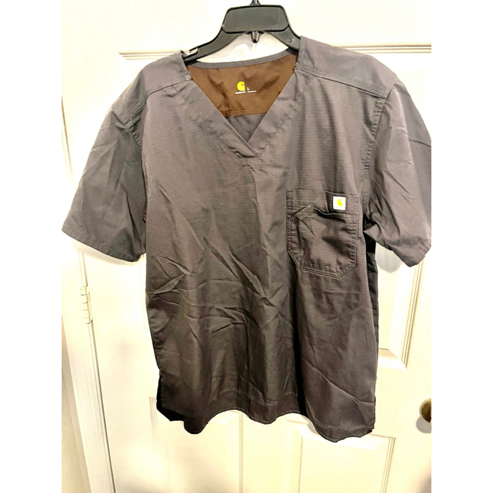 Carhartt Ripstop Utility Grey Scrub Top for men size large